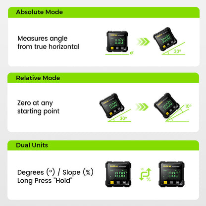 4-Side Magnetic Digital Angle Gauge with Laser