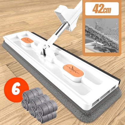 🧹 50% OFF + FREE BUCKET! 💦 2025 Ultra-Absorbent Flat Mop - Large 360° Swivel Head for Effortless Floor Cleaning, Limited Stock! 🏠🚀