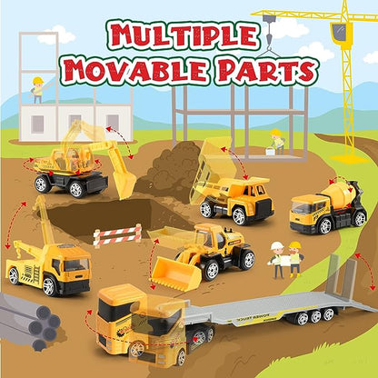 🔥Limited Time Promotion 60% OFF！！！🚗Kids Advent Calendar for Boys: Alloy Construction Engineering Vehicle Toy Sets
