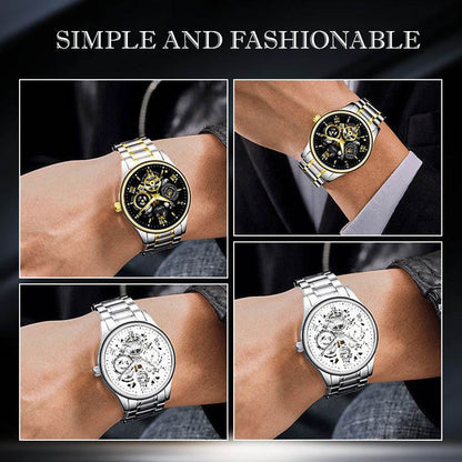 ⏳Time-Limited Special⏰Men's Waterproof Roman Skeleton Automatic Mechanical Watch