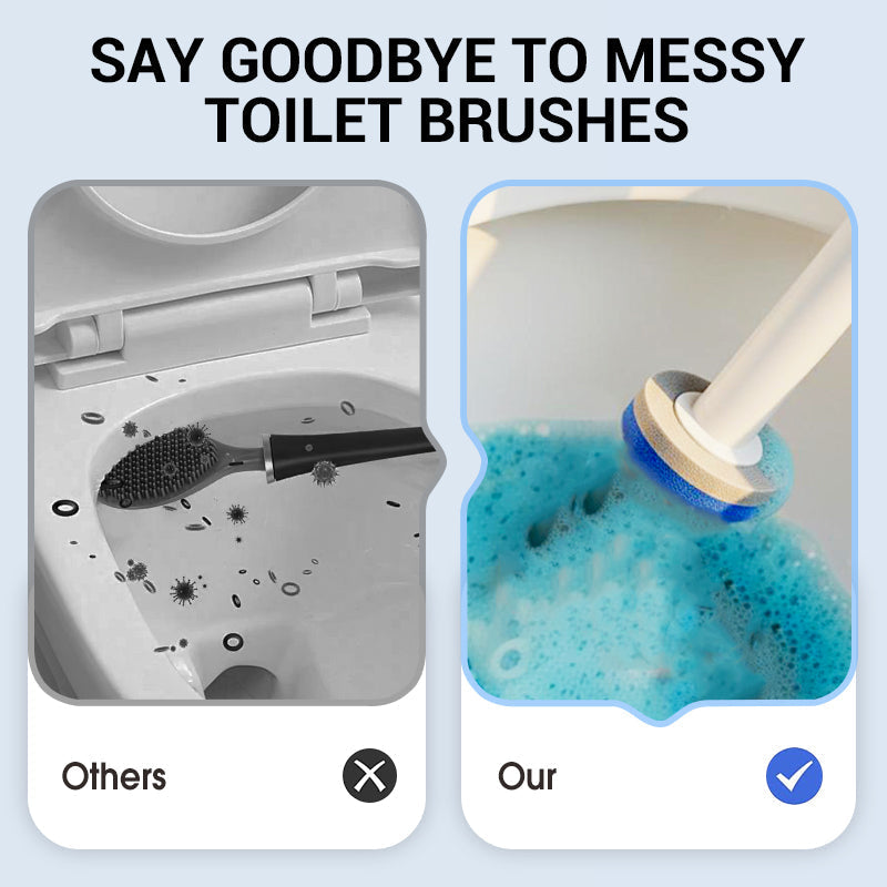 Wall-Mounted Disposable Toilet Brush With 6 Refill Heads