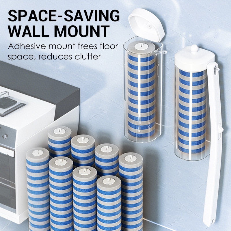 Wall-Mounted Disposable Toilet Brush With 6 Refill Heads