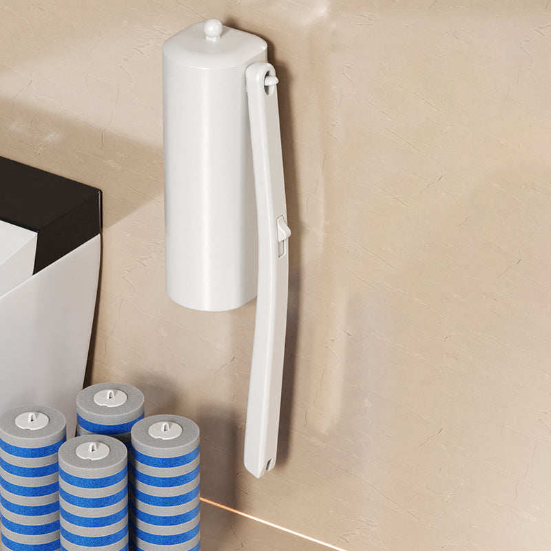 Wall-Mounted Disposable Toilet Brush With 6 Refill Heads