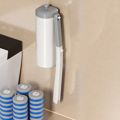 Wall-Mounted Disposable Toilet Brush With 6 Refill Heads
